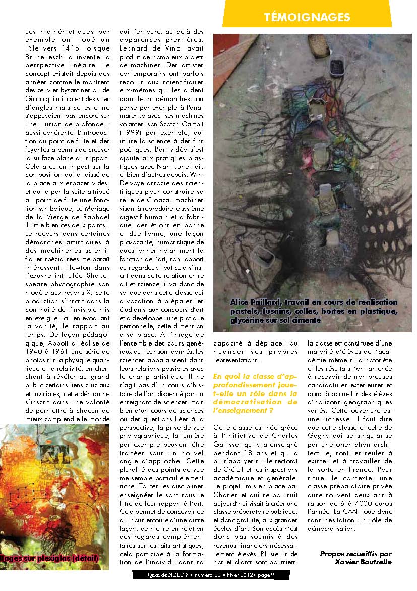 Page 9 de Quoi_de_neuf_22_Arts_et_sciences_hiver_2012-3-2